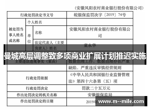 曼城高层调整致多项商业扩展计划推迟实施